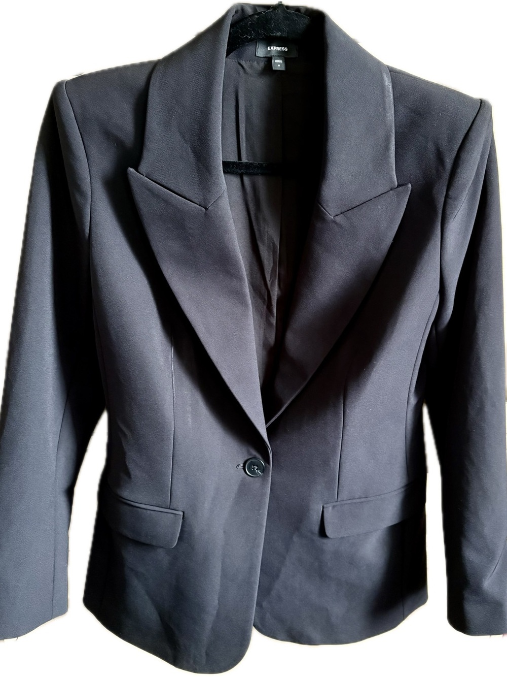 Express Black Single-Button Tailored Blazer